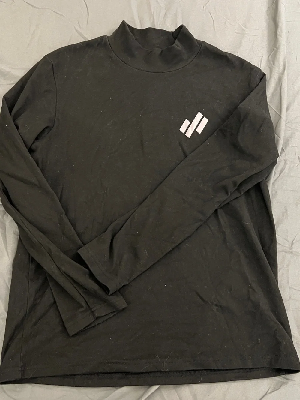 MINISO Men’s Black Fleece-Lined Mock Neck Thermal Long Sleeve Shirt Size M